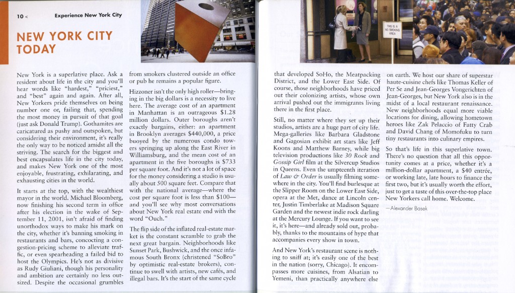 New York City Today essay from Fodor's Experience New York City