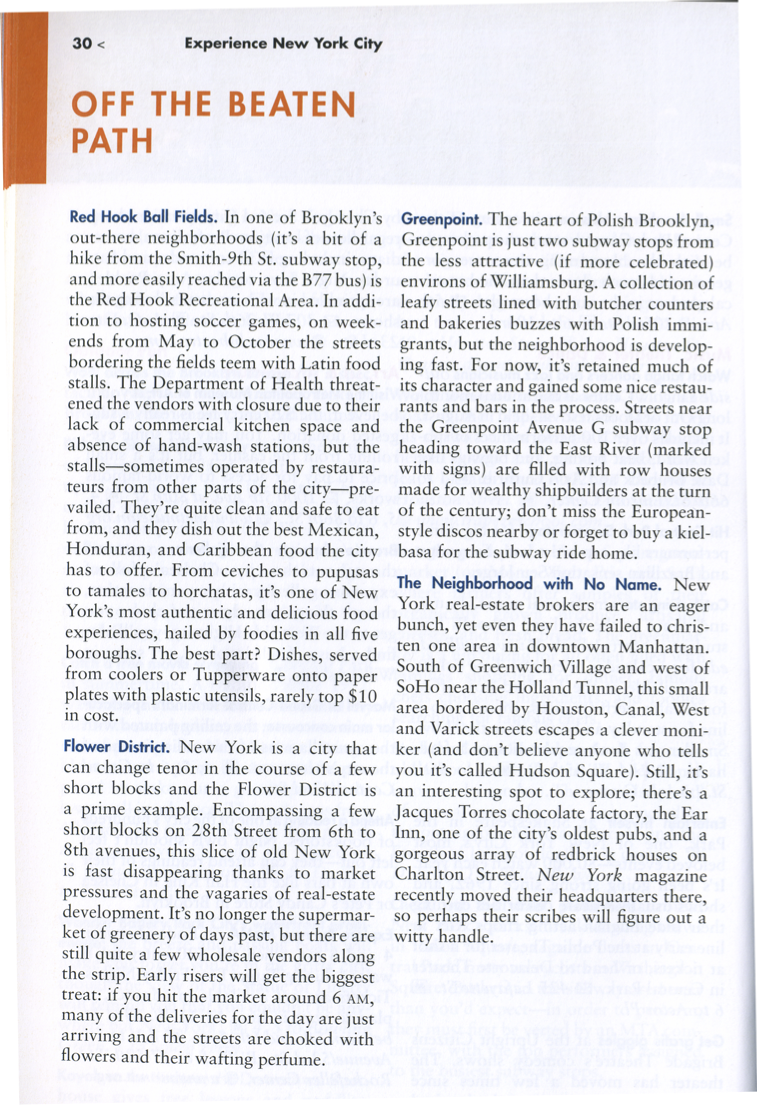 Off the Beaten Path article from Fodor's Experience New York City