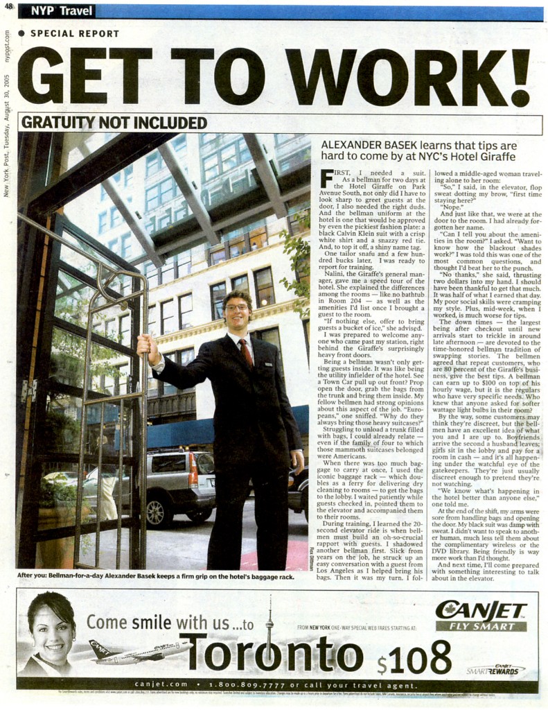 Get To Work article from New York Post