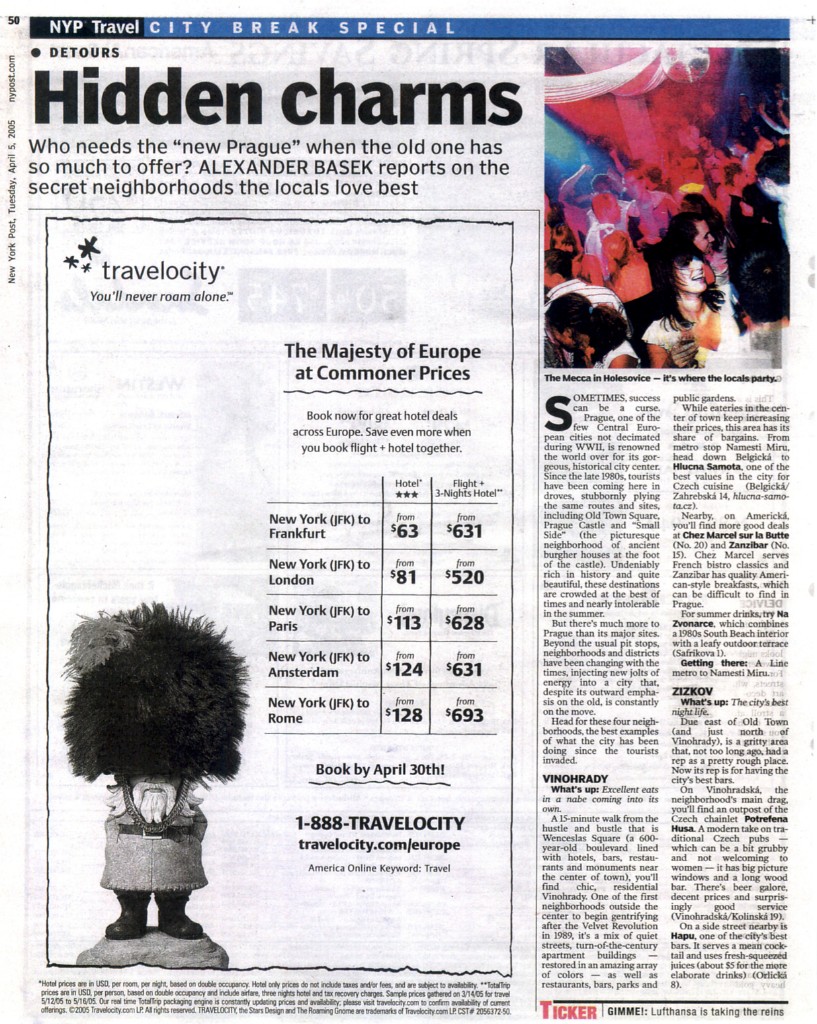 Hidden Charms Prague article from New York Post - Page 1