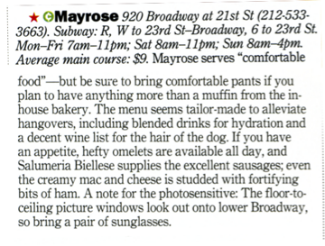 Mayrose restaurant review from Time Out New York