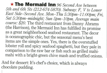The Mermaid Inn restaurant review from Time Out New York