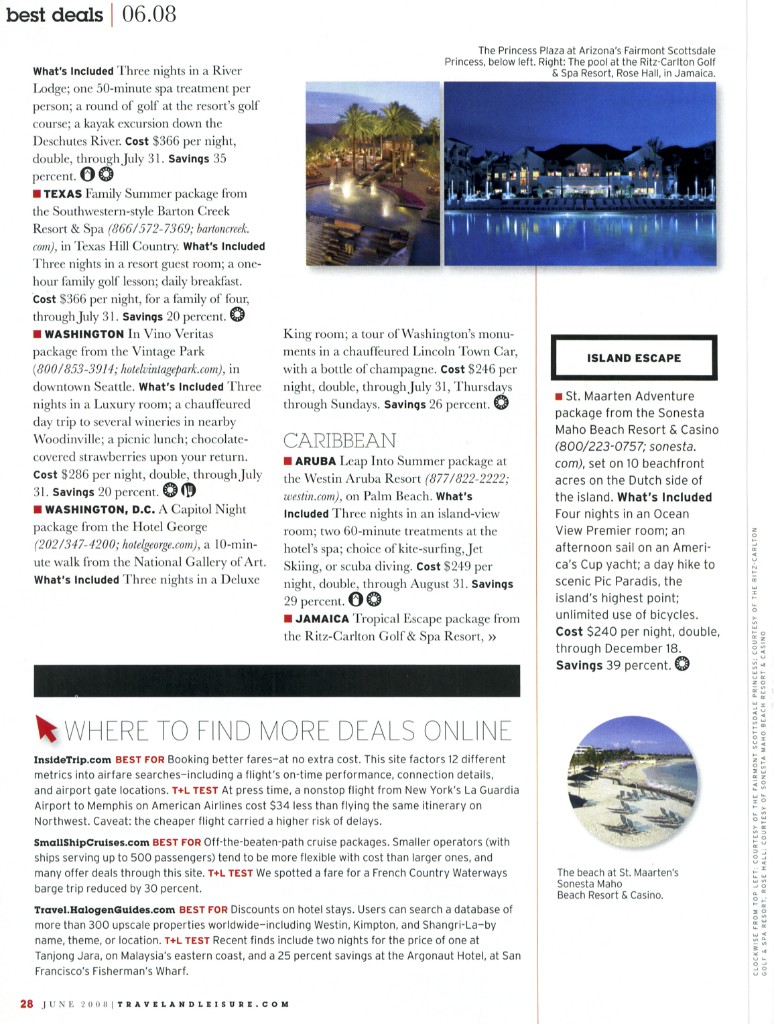 Travel + Leisure Best Deals June 2008 Page 2